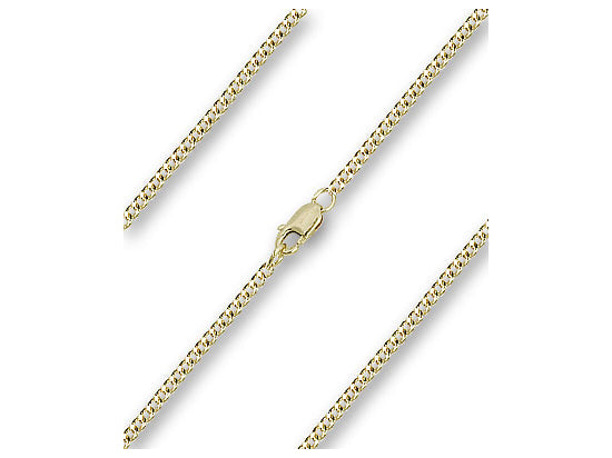 Curb Heavy Chain, 18" length with lobster claw clasp, Gold Filled