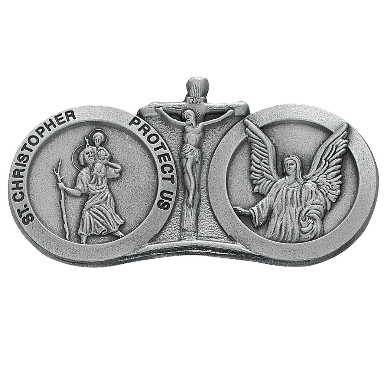 St. Christopher & Guardian Angel visor clip