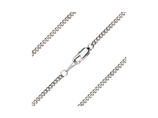 Curb Heavy Chain, 30" length with lobster claw chain, Silver Plated