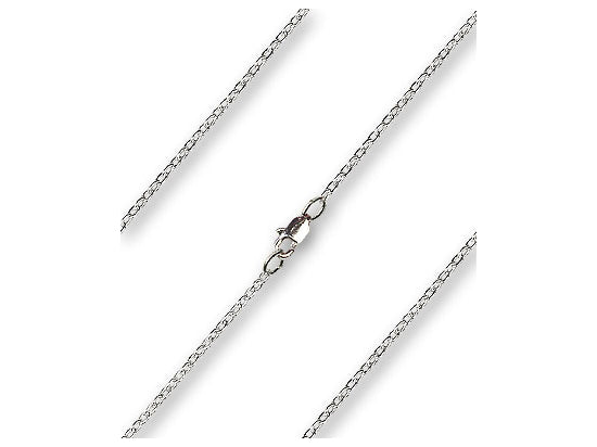 Flat Cable Chain, 18" length with lobster claw clasp, Sterling Silver