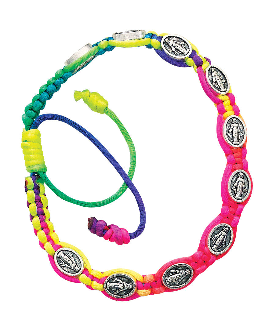 Miraculous Medal neon colors bracelet