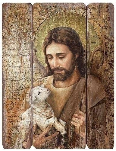 Jesus the Good Shepherd plaque, 26" tall