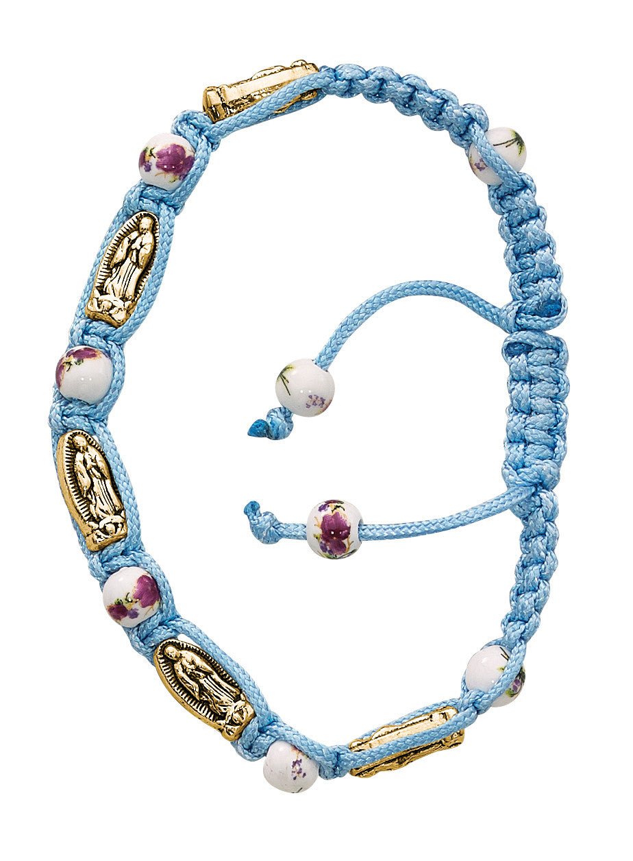 Our Lady of Guadalupe medals Aqua bracelet