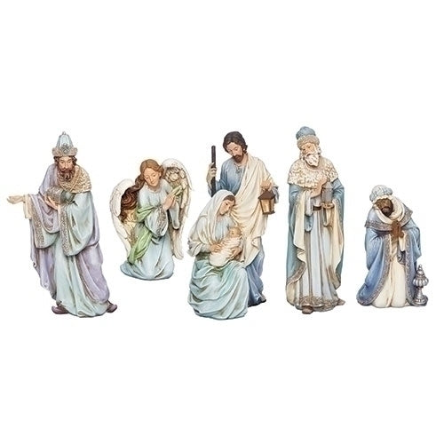 Blue Robe Nativity Set, 5 pcs., 15" tall
