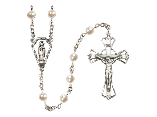 Pearl Rosary, 6mm, Sterling Silver