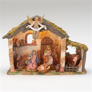 Nativity Stable Set Fontanini, Lited, 7 pcs, 5" scale