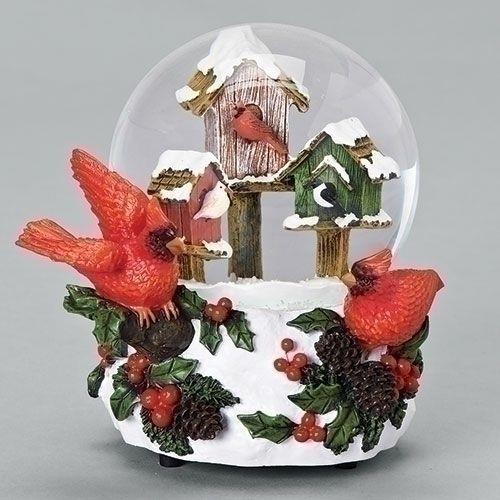 Cardinal Birdhouse Musical Dome, 5.75" tall