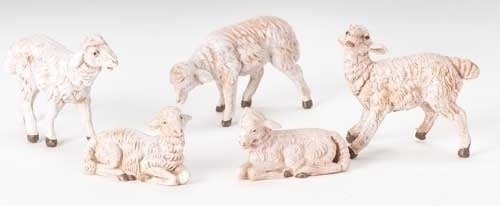 Sheep, 5 pc set, 5" scale