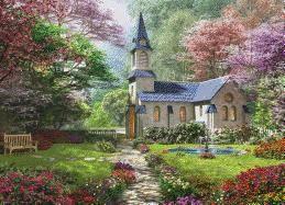 Church in the Blooming Garden: Jigsaw Puzzle, 300 pcs.