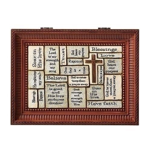 Crossword Music Box, 8" long, Tune: How Great thou Art