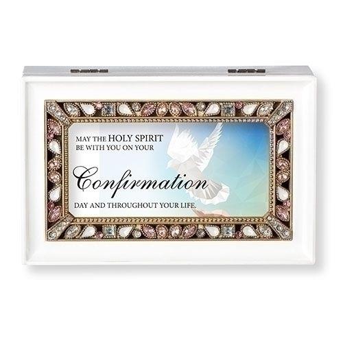 Confirmation Jeweled Music Box, 6.25" long, Tune: What a Friend we have in Jesus