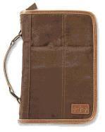 Aviator Leather-Look Brown Bible Cover: XLarge size