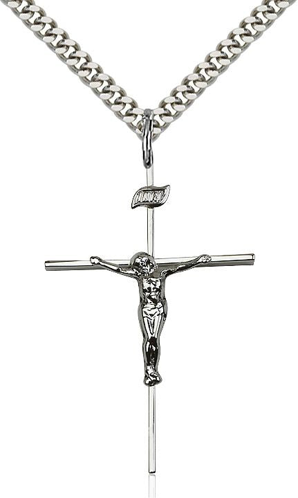 Crucifix medal 0011C4, Pewter