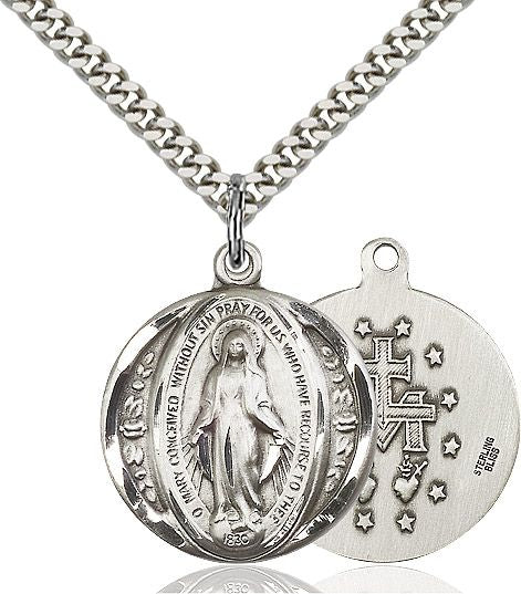 Miraculous medal 0017M4, Pewter