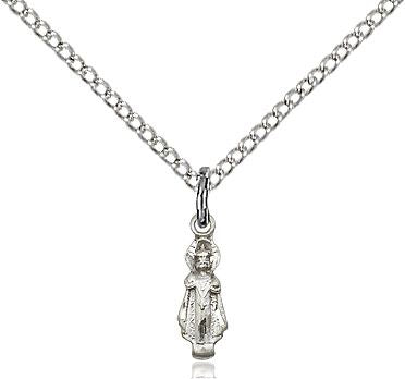 Infant of Prague medal 02094, Pewter
