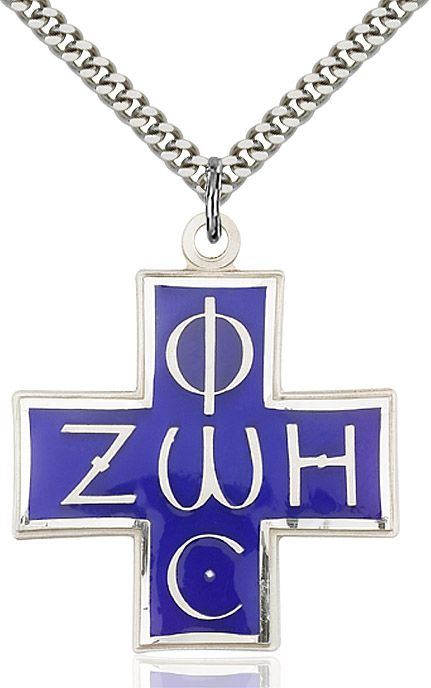 Light & Life medal 0271E4 with blue enamel, Pewter