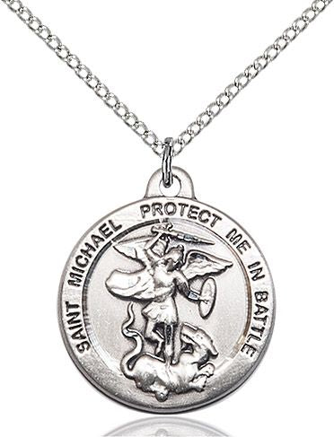 Saint Michael the Archangel round medal 03444, Pewter
