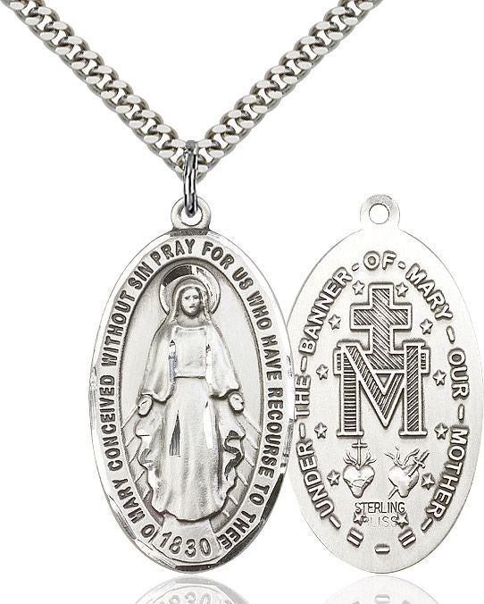 Miraculous medal 04534, Pewter