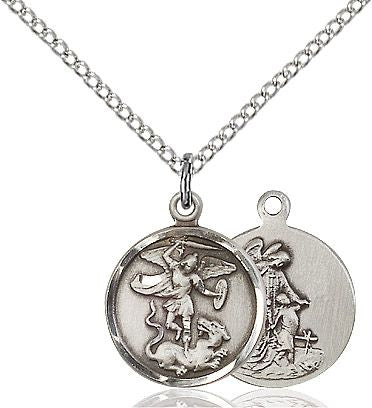 Saint Michael the Archangel round medal 0601R4, Pewter