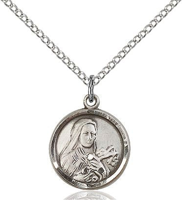 Saint Theresa round medal 0601T4, Pewter