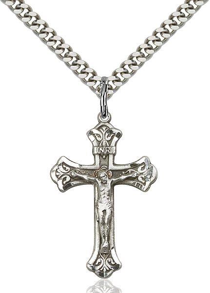 Crucifix medal 06224, Pewter
