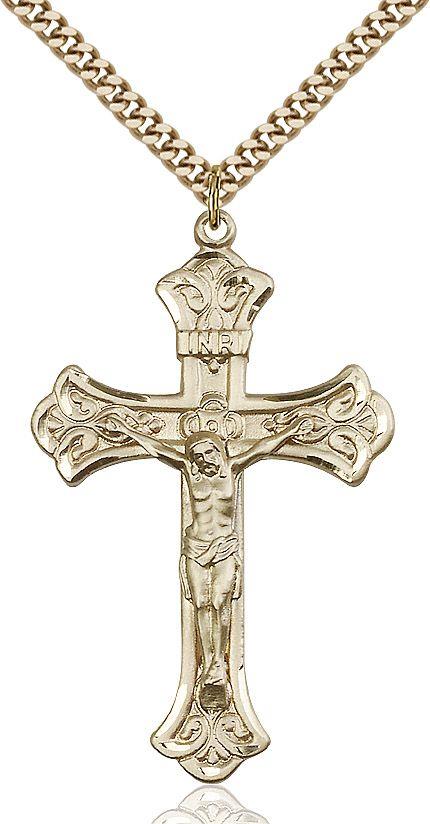 Crucifix medal 06422, Gold Filled