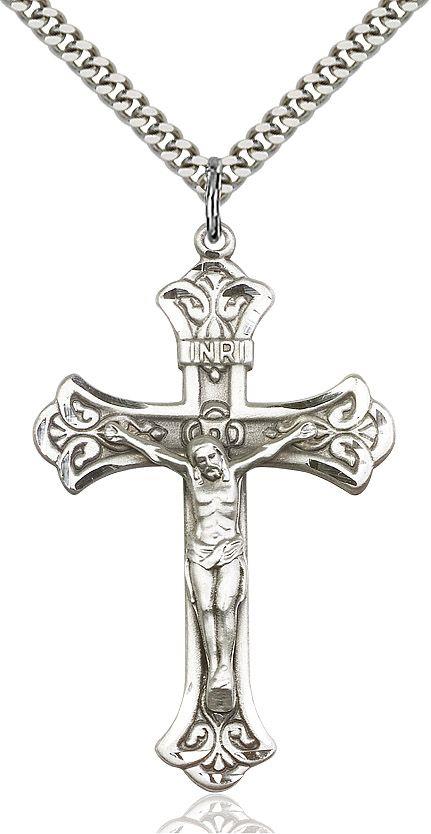 Crucifix medal 06421, Sterling Silver