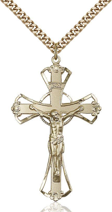 Crucifix medal 06432, Gold Filled