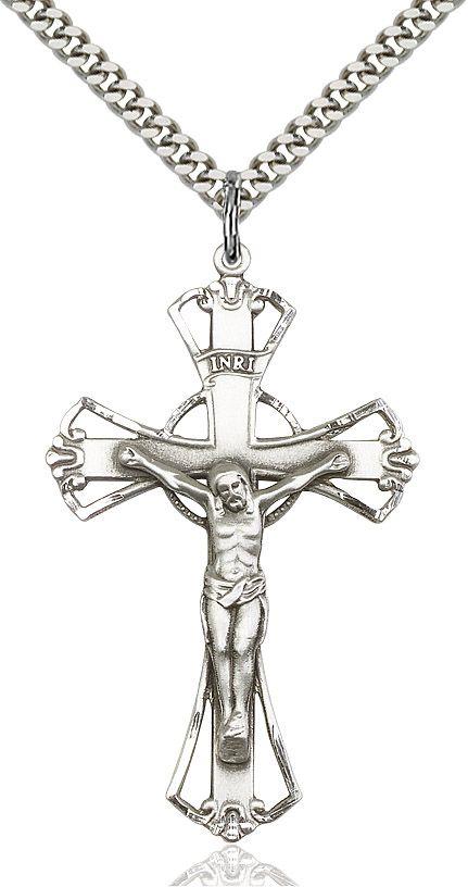 Crucifix medal 06434, Pewter