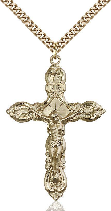 Crucifix medal 06462, Gold Filled