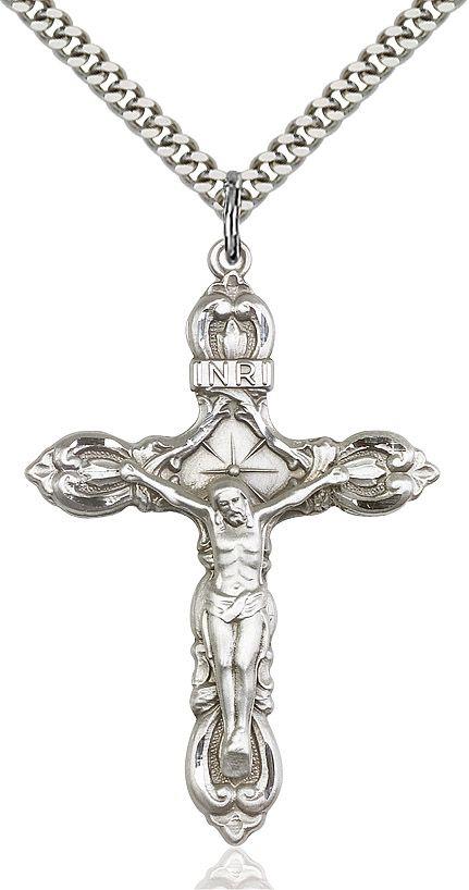 Crucifix medal 06461, Sterling Silver
