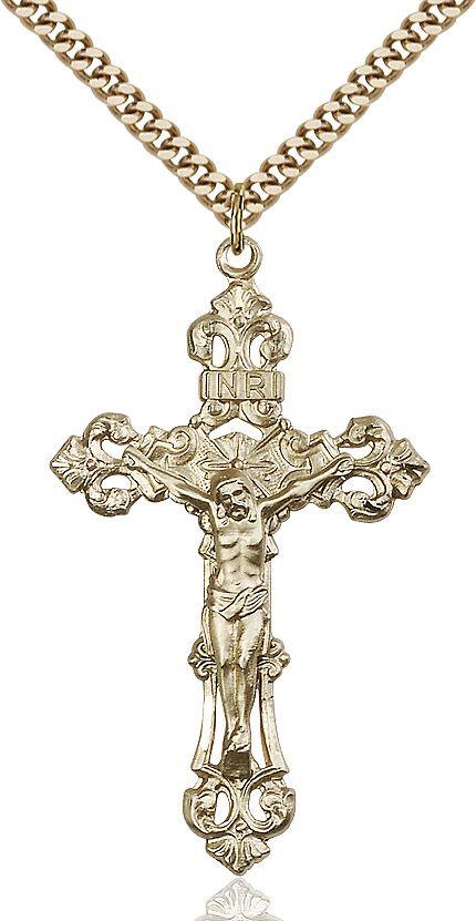 Crucifix medal 06472, Gold Filled