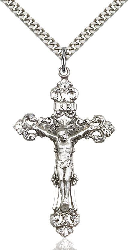 Crucifix medal 06471, Sterling Silver