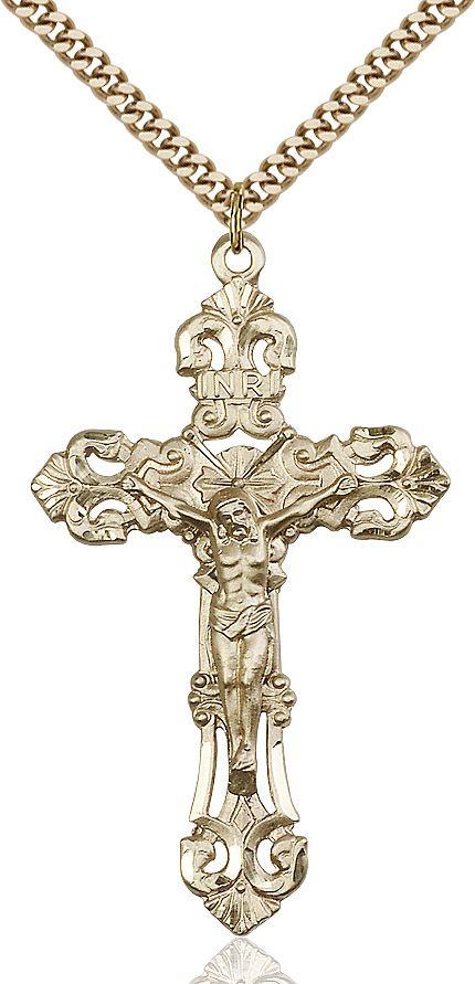Crucifix medal 06482, Gold Filled