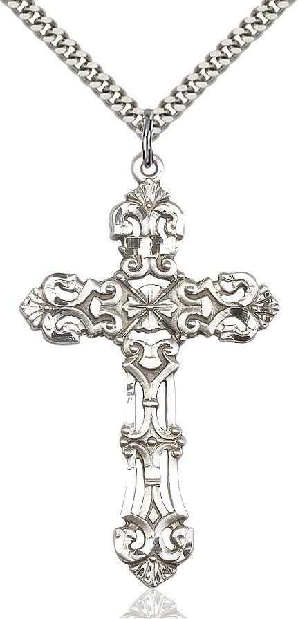 Cross medal 0648Y1, Sterling Silver