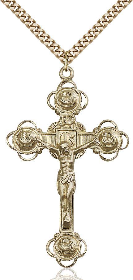 Crucifix medal 06542, Gold Filled