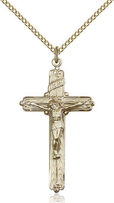 Crucifix medal 06552, Gold Filled