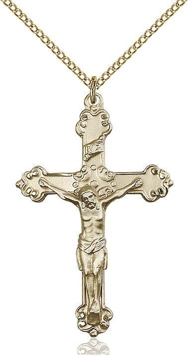 Crucifix medal 06562, Gold Filled