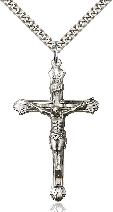 Crucifix medal 6571, Sterling Silver