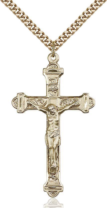 Crucifix medal 06582, Gold Filled