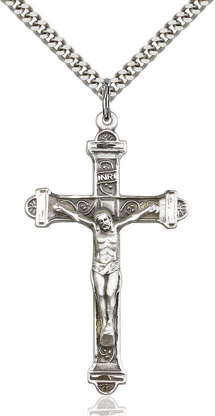 Crucifix medal 06581, Sterling Silver