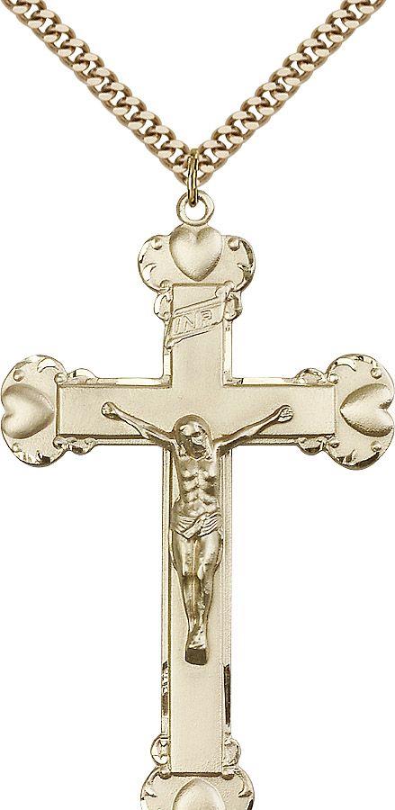 Crucifix medal 06602, Gold Filled