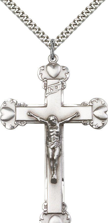 Crucifix medal 06601, Sterling Silver