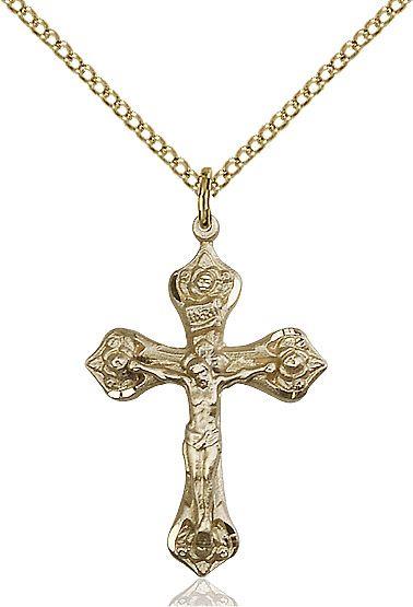 Crucifix medal 06622, Gold Filled