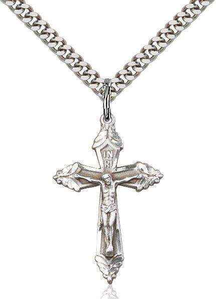 Crucifix medal 06651, Sterling Silver