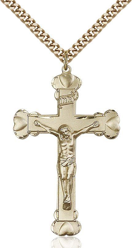 Crucifix medal 06702, Gold Filled