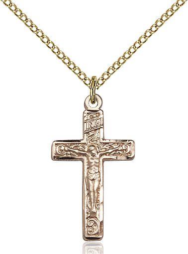 Crucifix medal 06732, Gold Filled