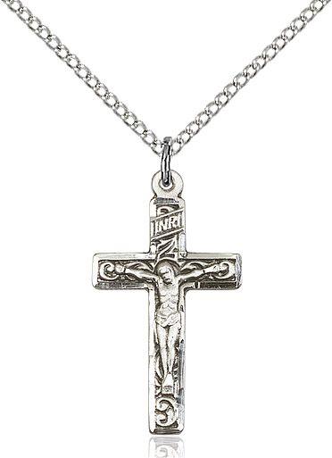 Crucifix medal 06731, Sterling Silver