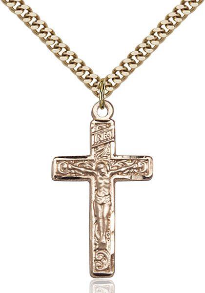 Crucifix medal 06742, Gold Filled