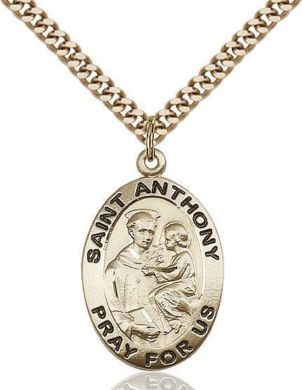 Saint Anthony of Padua medal 40212, Gold Filled